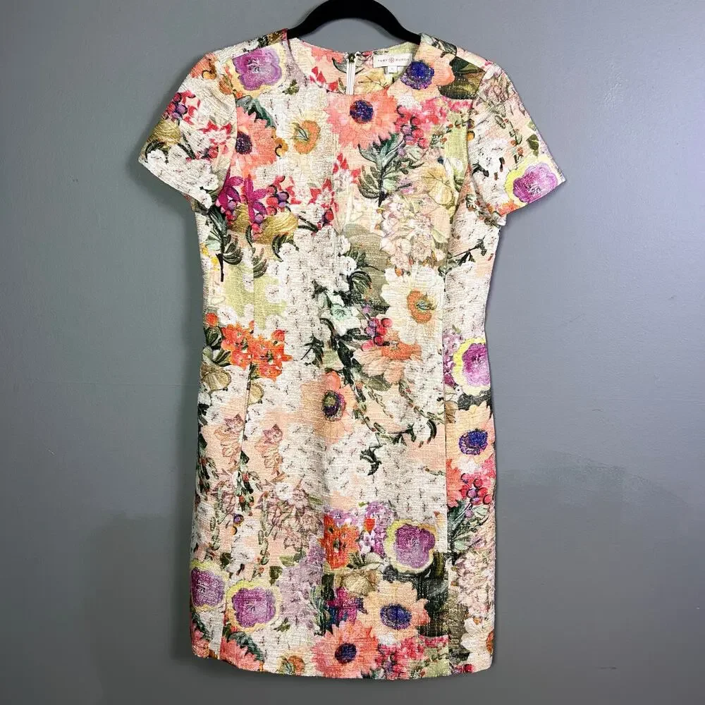 Tory Burch Dress size 2 Kaley Floral‎ Tweed pastel feminine work fairy corpcore